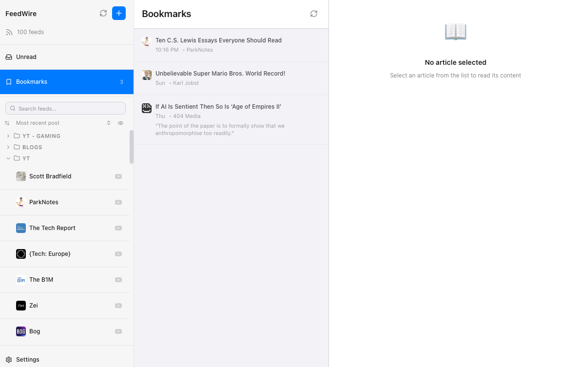 Feedwire app screenshot